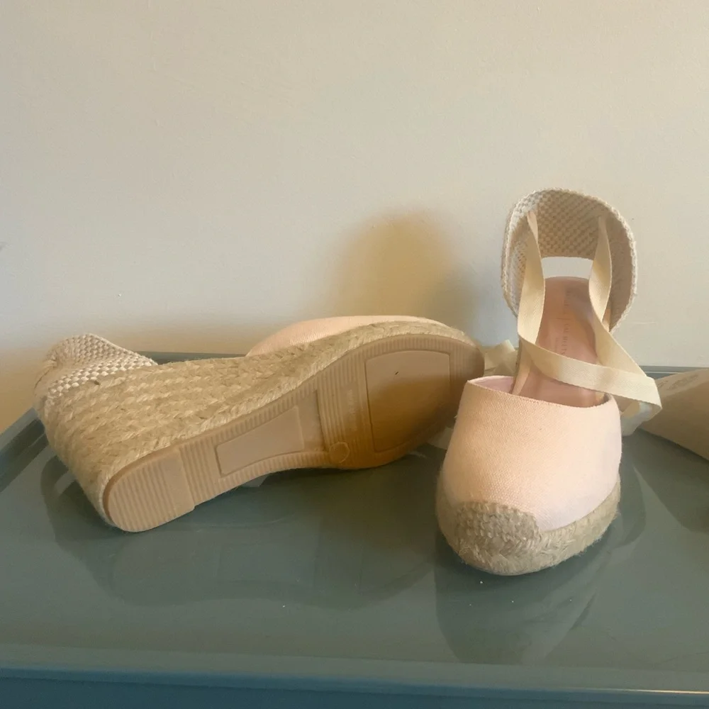 Margaux Cream Espadrille Wedge Sandals with Tan Jute